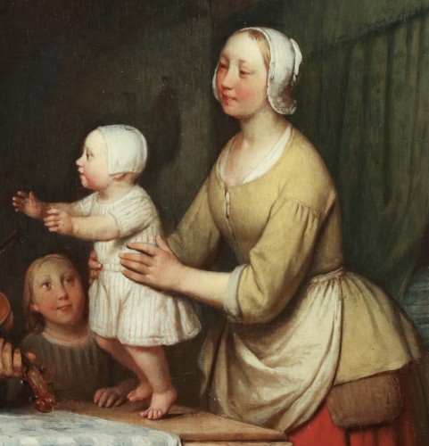 19th century - A happy family - Ferdinand de Braekeleer (Antwerp 1792 - Antwerp 1883)