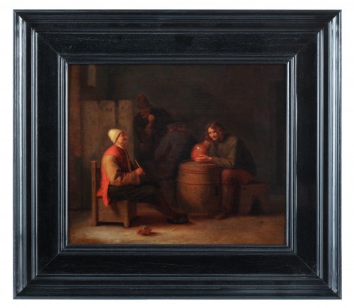 Interior with drinking and smoking peasants - Pieter Hermans. Verelst - Paintings & Drawings Style 