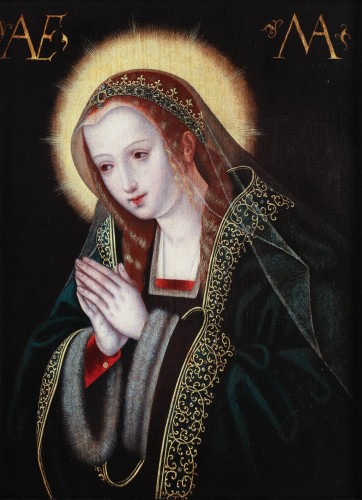 Portrait of  a praying Virgin - Hispano-Flemish (16th century) - Paintings & Drawings Style 