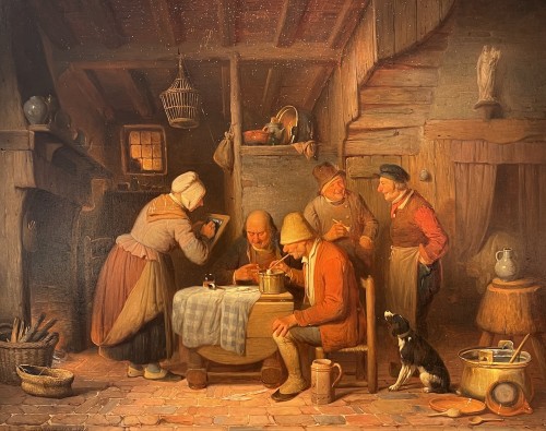 Conviviality in the tavern - Charles Venneman (1802-1875) - Paintings & Drawings Style 