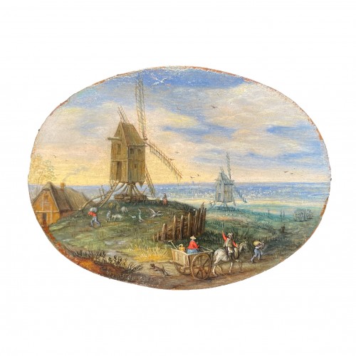 Flemish landscape with two windmills - Marten Ryckaert (1587-1631)