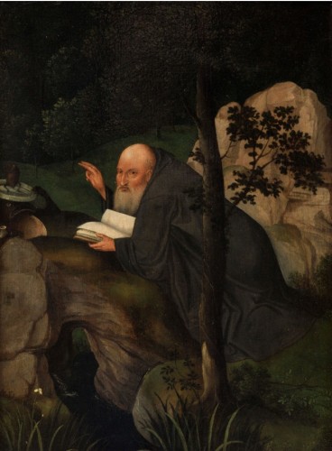 Saint Anthony the Great - Follower of Hieronymus Bosch c. 1530 - Paintings & Drawings Style 