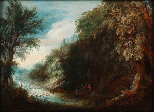 Paintings & Drawings  - Taking a rest near the river - Gijsbrecht Leytens (1586- 1643)