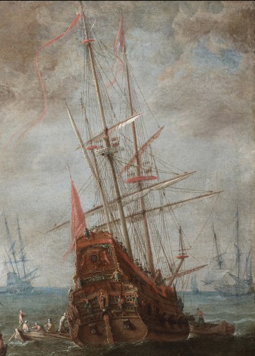 Merchant vessels near the coast - Sebastiaen a Castro (1633-1656) - 