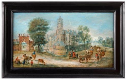 An animated view of a castle -Andreas Martin (Brussels 1699-1763) - Paintings & Drawings Style 