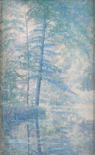 Un lac dans la forêt - Modest Huys (1874-1932) - Tableaux et dessins Style 