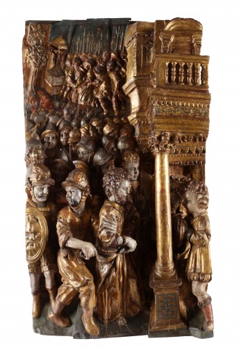 Sculpture Sculpture en Bois - L'Arrestation du Christ - Ecole hispano-flamande du XVIe siècle