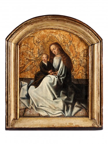 Vierge à l'Enfant - Ecole flamande (vers 1500) - Tableaux et dessins Style 