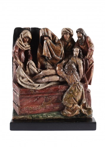 The Entombment of Christ  - Flemish School (c. 1500) - Sculpture Style 
