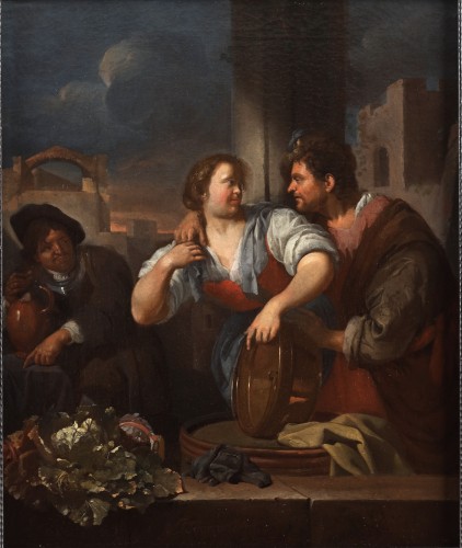 Paintings & Drawings  - The Seduction - Jacob Toorenvliet (Leiden 1640 - 1719)