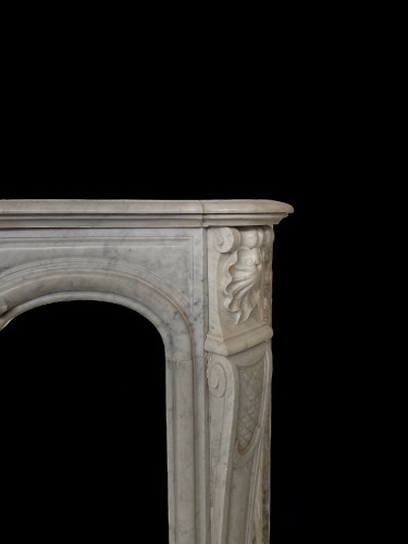 Architectural & Garden  - Late 19t century Carrara Marble Fireplace