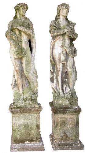 Paire de statues en pierre
