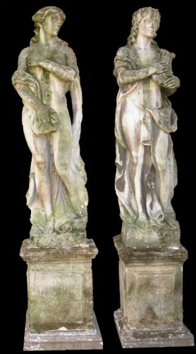Pair of stone statues - Architectural & Garden Style 