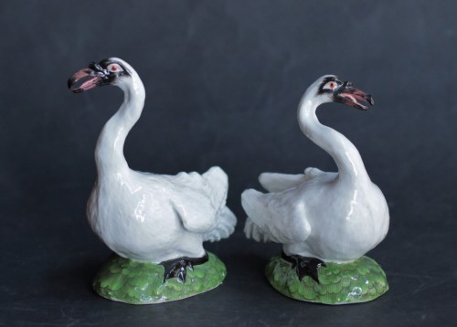 Porcelain & Faience  - Pair of swans in Meissen porcelain, circa 1745