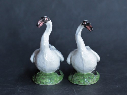 Pair of swans in Meissen porcelain, circa 1745 - 