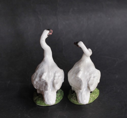 18th century - Pair of swans in Meissen porcelain, circa 1745