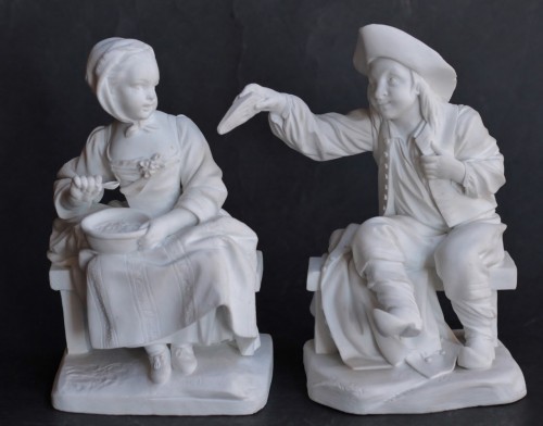 Porcelain & Faience  - Pair of statuettes in soft Sèvres porcelain, circa 1780-1785