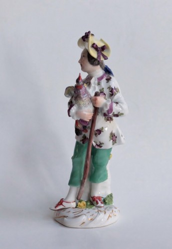 Porcelain & Faience  - The young man with a hen, Meissen porcelain around 1750