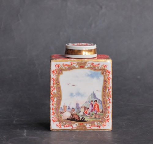 18th century - Tea box in porcelain of Meissen, Germany about 1735-1740