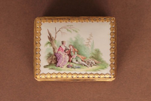 Enamel snuff box with brass mounting, Germany circa 1775 - Objects of Vertu Style 