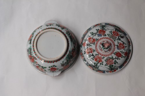 Round Terrine from Famille Verte - Porcelain & Faience Style 