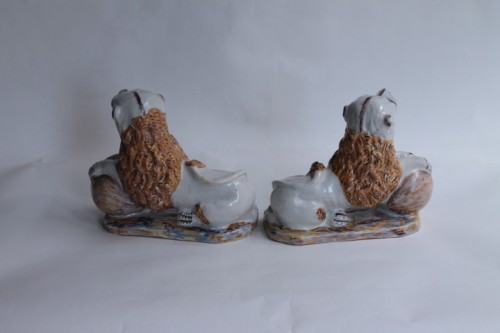 Pair of lions - Porcelain & Faience Style 