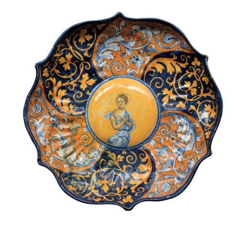 Crespina en majolique de Faenza à décor "a quartieri", vers 1535-40. XVIe siècle