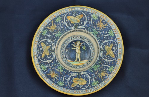Tondino in Ravenna majolica, Beginning of 16th century - Porcelain & Faience Style Renaissance