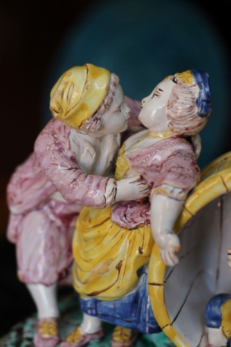 Céramiques, Porcelaines  - Groupe en faïence de La Rochelle, XVIIIe siècle