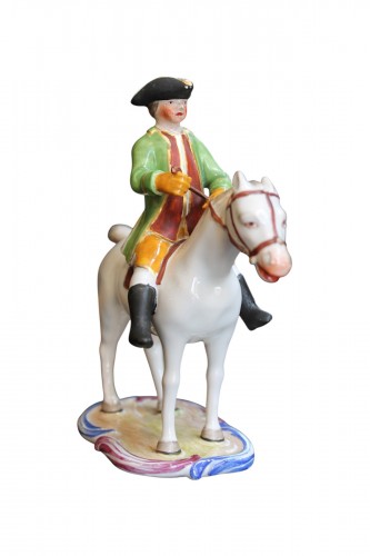 Miniature 18th-century earthenware horseman