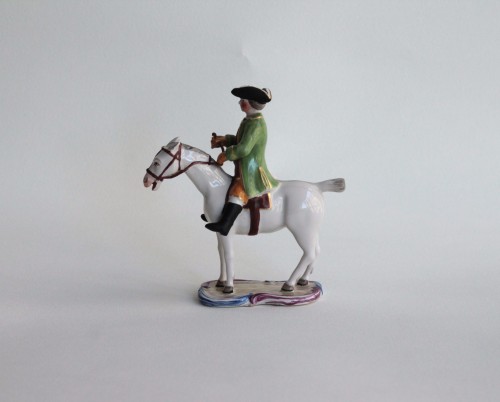 Cavalier miniature en faïence du XVIIIe siècle - JM Béalu & Fils