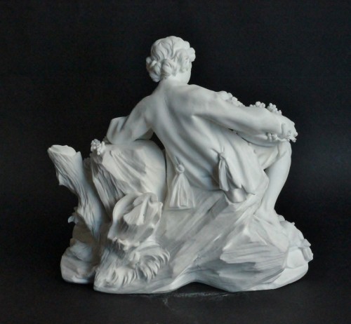 Vincennes-Sèvres porcelain biscuit group depicting grape eaters, c. 1755  - 