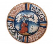 Plat en majolique de Deruta (Italie) représentant Saint François d'Assise, XVIe s.