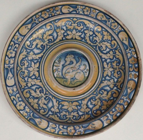Deruta (Italy) majolica ewer or navel dish, circa 1525-1535 - Porcelain & Faience Style Renaissance
