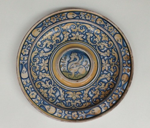 Deruta (Italy) majolica ewer or navel dish, circa 1525-1535 - Renaissance