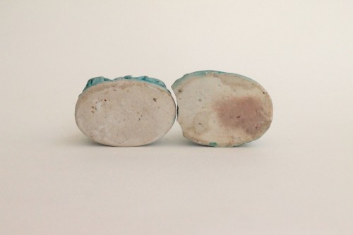  - Two incense burners depicting Buadai, China porcelain, Kangxi period