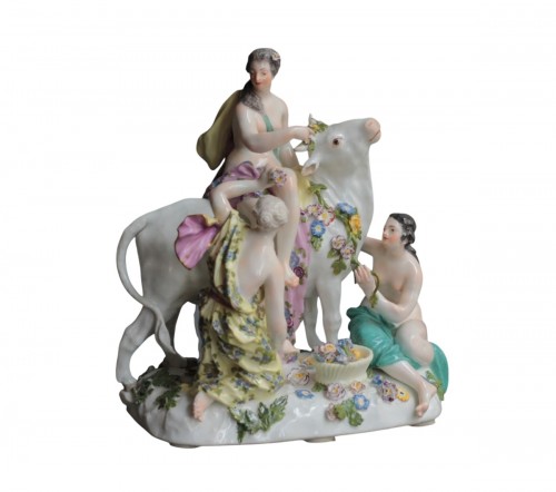Groupe l'enlèvement d'Europe en porcelaine de Meissen, modèle de Kandler, 1750.
