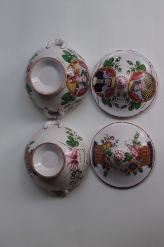 Empire - Two small earthenware soup bowls from Les Islettes-Bois d'Epenses, Dupré, 1