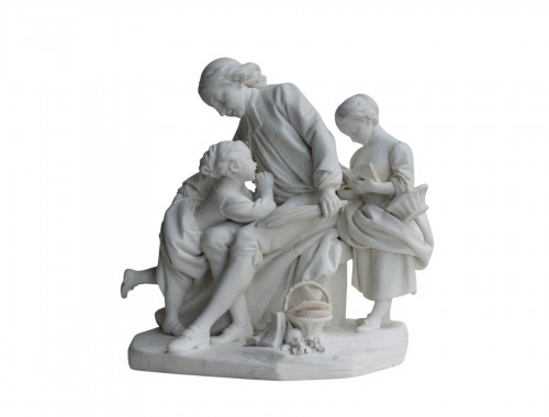 A soft-paste porcelain figurine from Sèvres depicting a schoolteacher, circa 1762
