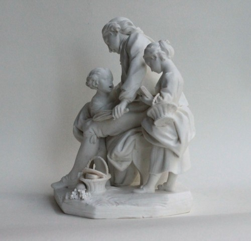 Porcelain & Faience  - A soft-paste porcelain figurine from Sèvres depicting a schoolteacher, circa 1762