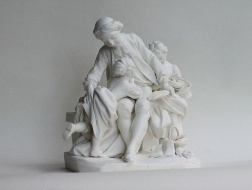 Antiquités - A soft-paste porcelain figurine from Sèvres depicting a schoolteacher, circa 1762