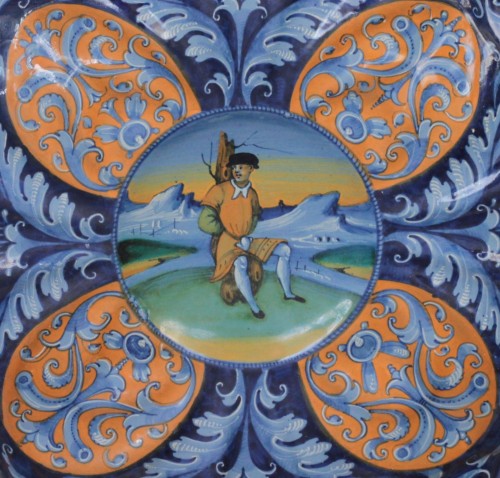 Porcelain & Faience  - Faenza majolica crespina with an “a quartieri” design, circa 1535–45