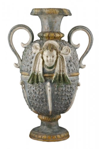 A glazed earth Ridgepole Ornament  - France Pré d&#039;Auge end of 16th century