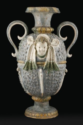 A glazed earth Ridgepole Ornament  - France Pré d&#039;Auge end of 16th century - Porcelain & Faience Style 