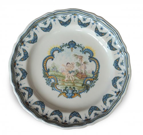 Mytological Moustiers plate, France 18th century