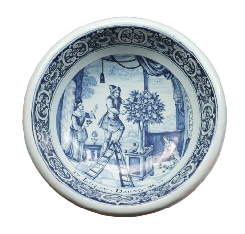 Rouen faience bowl « Jacques Daussy 1719 »