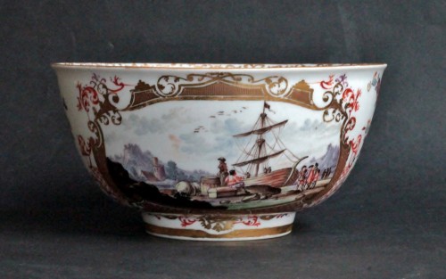 Meissen porcelain bowl with landscapes decoration, circa 1750. - 