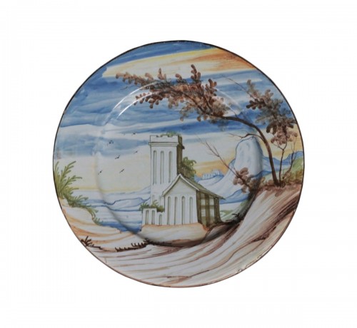 Plat en faïence de Pavie - Fin XVIIe début XVIIIe siècle
