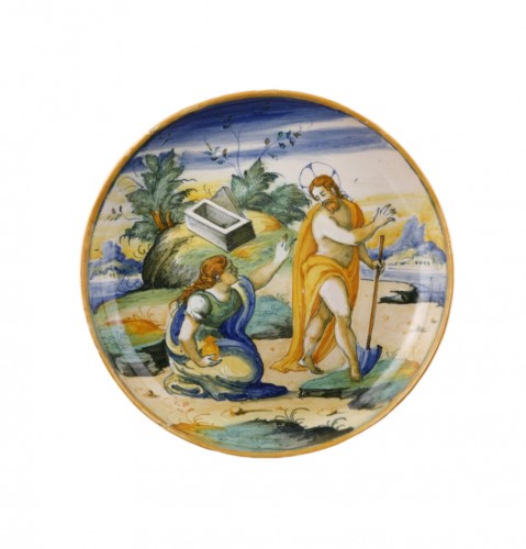 Venetian majolica bowl depicting the Resurrection, circa 1580.