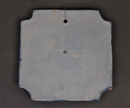 Square Tile Picture in Delftware, PVB mark Circa 1740-1750. - 